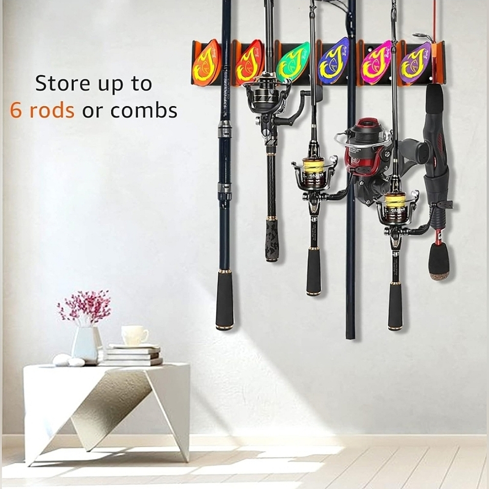 Adjustable Wall-Mounted Fishing Rod Rack - Picture 2 of 7